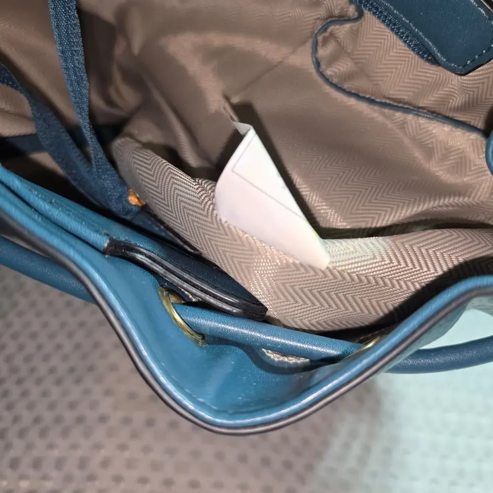 THE BUCKET TEAL DRAWSTRING BUCKET BAG